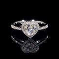 1CT Heart Halo Diamond Moissanite Engagement Ring 10k 14k 18k White Gold