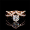 10K 14K 18K Real Rose Gold 1CT Moissanite Diamond Ring For Women