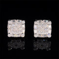 Hot Sell Square Moissanite Earrings 925 Sterling Silver Iced Out For Men And Women