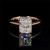 2CT Radiant Cut Moissanite Diamond Ring For Women 10k 14k 18k Rose Gold