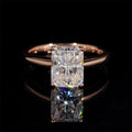 2CT Radiant Cut Moissanite Diamond Ring For Women 10k 14k 18k Rose Gold