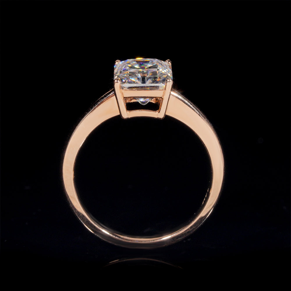 2CT Radiant Cut Moissanite Diamond Ring For Women 10k 14k 18k Rose Gold