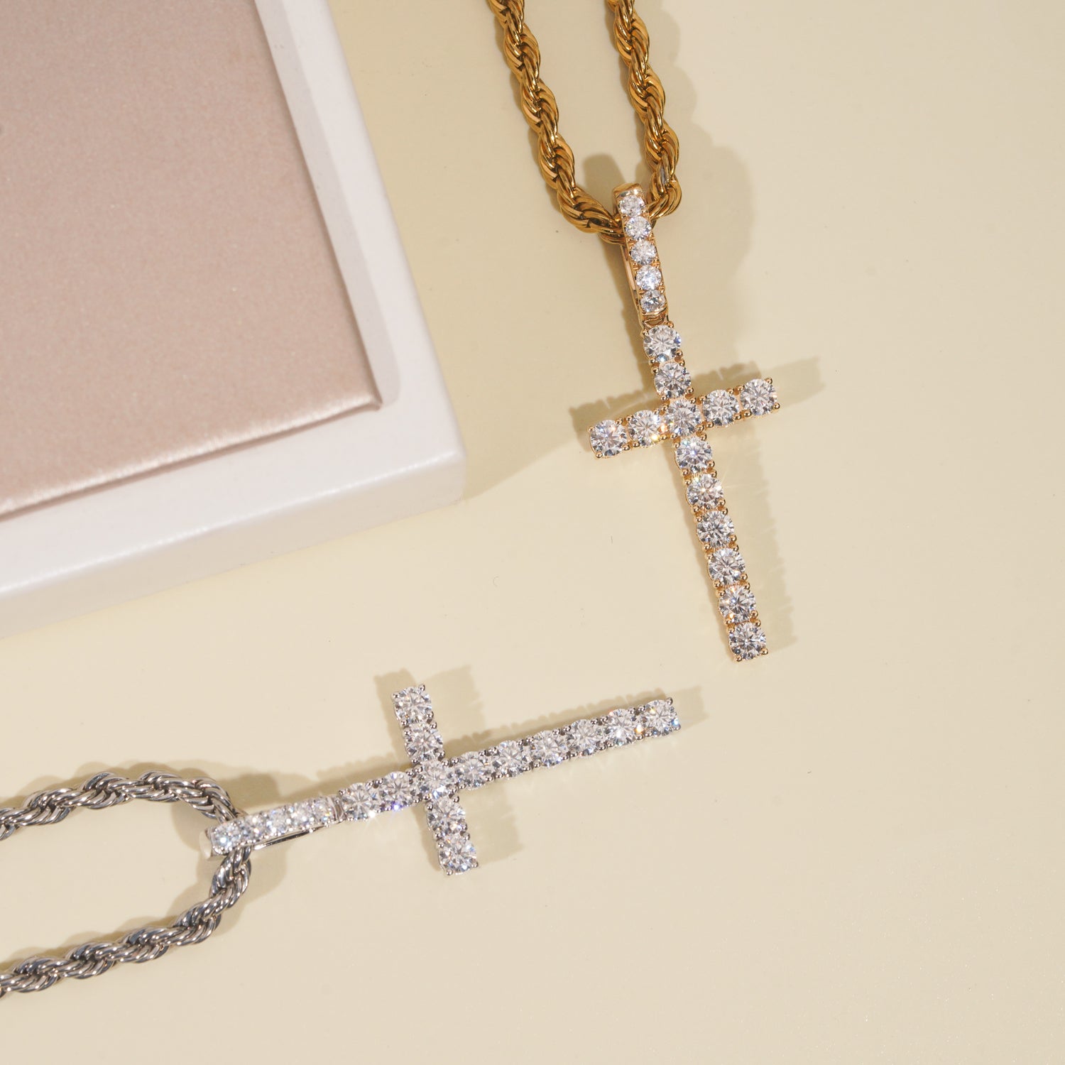 Basic Style Hot Sell Soild Real 10K Gold 3MM Cross Pendant For Unisex