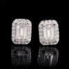 Solid Silver Gra Certificated Baguette Cut Moissanite Studs For Men And Women