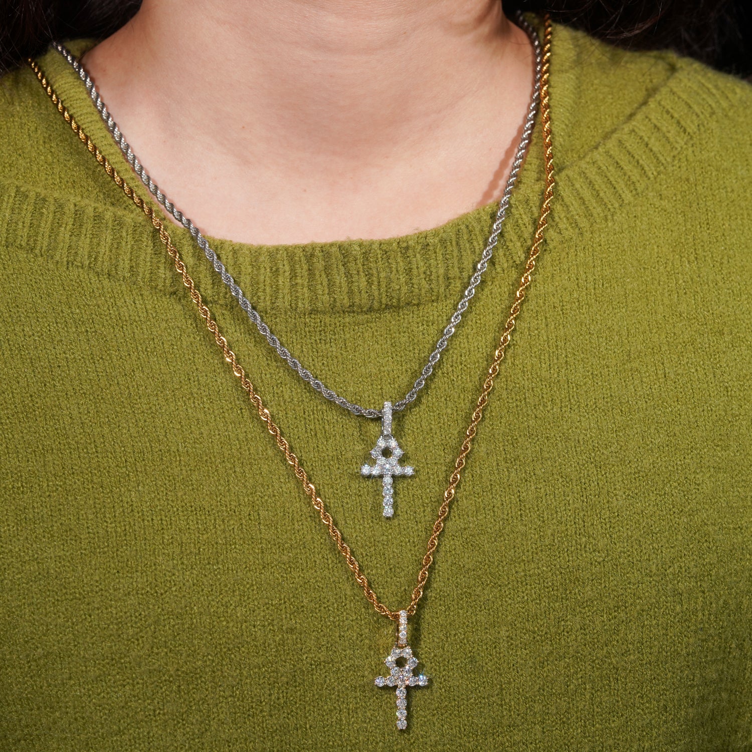 Basic Style Hot Sell Soild Real 10K Gold 3MM Cross Pendant For Unisex