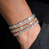 Round Mix Hexagon Cut Moissanite Diamond Tennis Bracelet 5MM