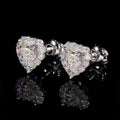 Cute Style Hot Sell Sterling Silver 925 Moissanite Diamond Halo Heart Earrings