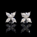 Elegant Design 925 Silver Marquise Cut Moissanite Flower Earrings For Women