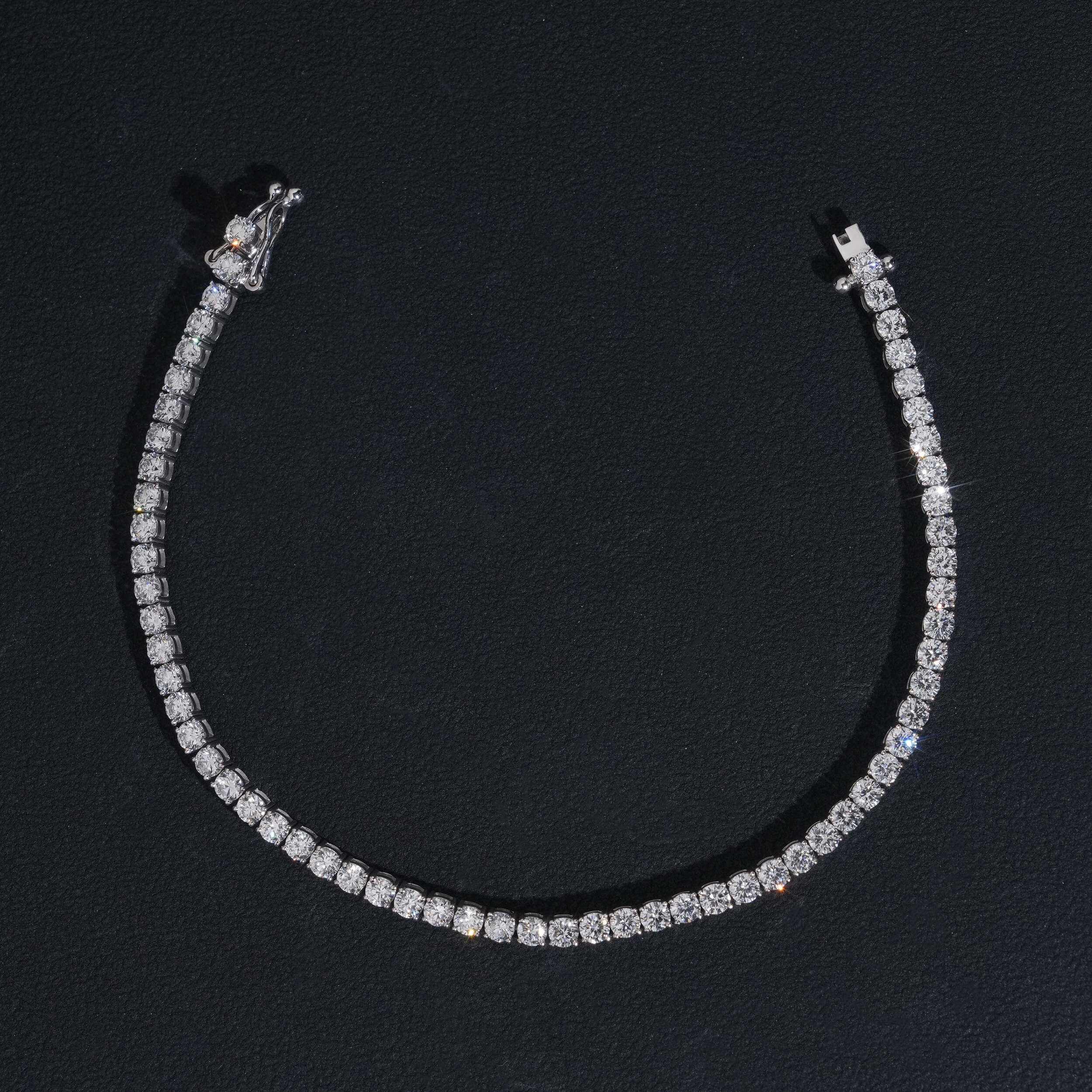 10K White Gold 2MM VVS Lab Diamond Tennis Bracelet