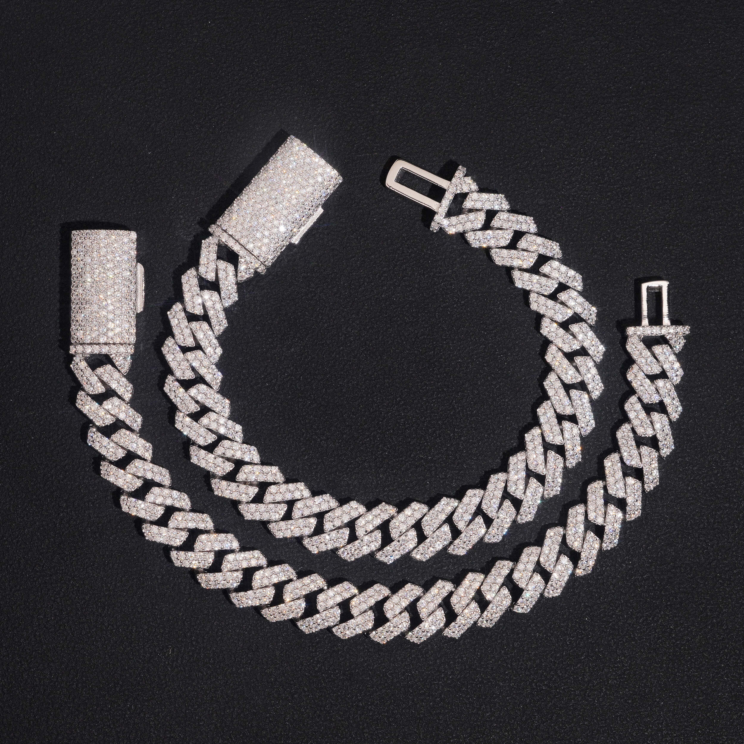 10MM Sterling Silver Lab Grown Diamond Cuban Link Bracelet