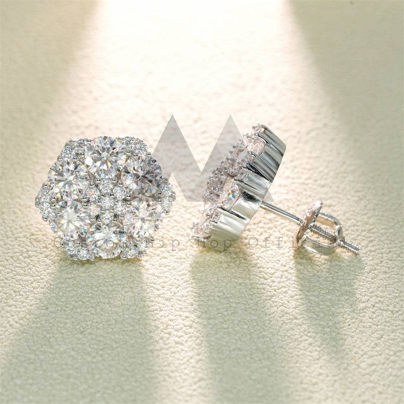 Luxury VVS Moissanite Diamond Iced Out Buss Down Earrings Screw Back hip hop jewelry2