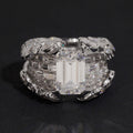 Fancy Cut Bezel Setting Big Carat Emerald Cut Moissanite Ring