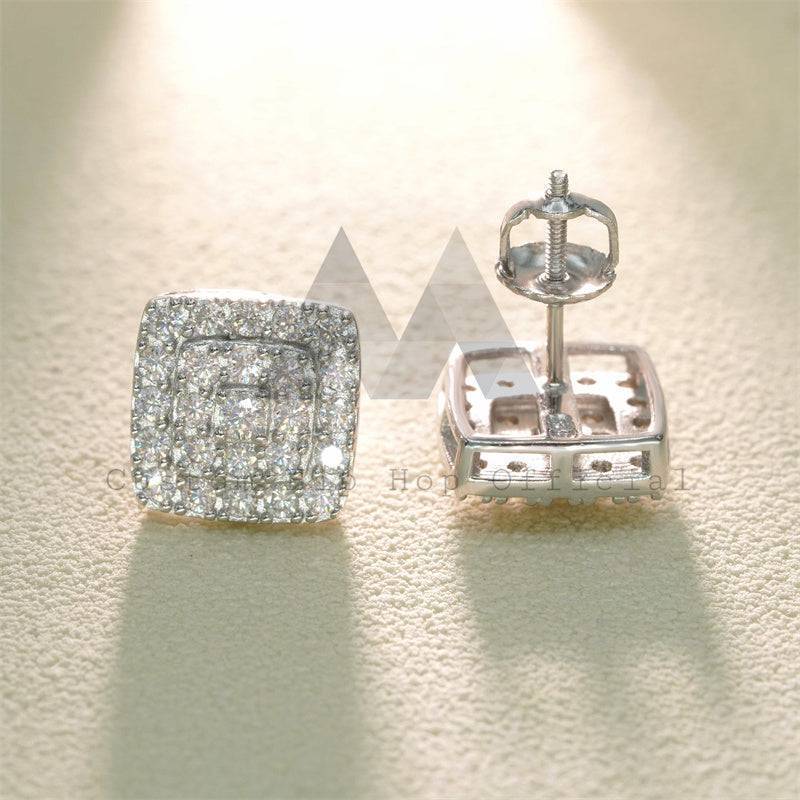 Iced Out Hip Hop GRA VVS Moissanite Screw Back Men Studs Jewelry0