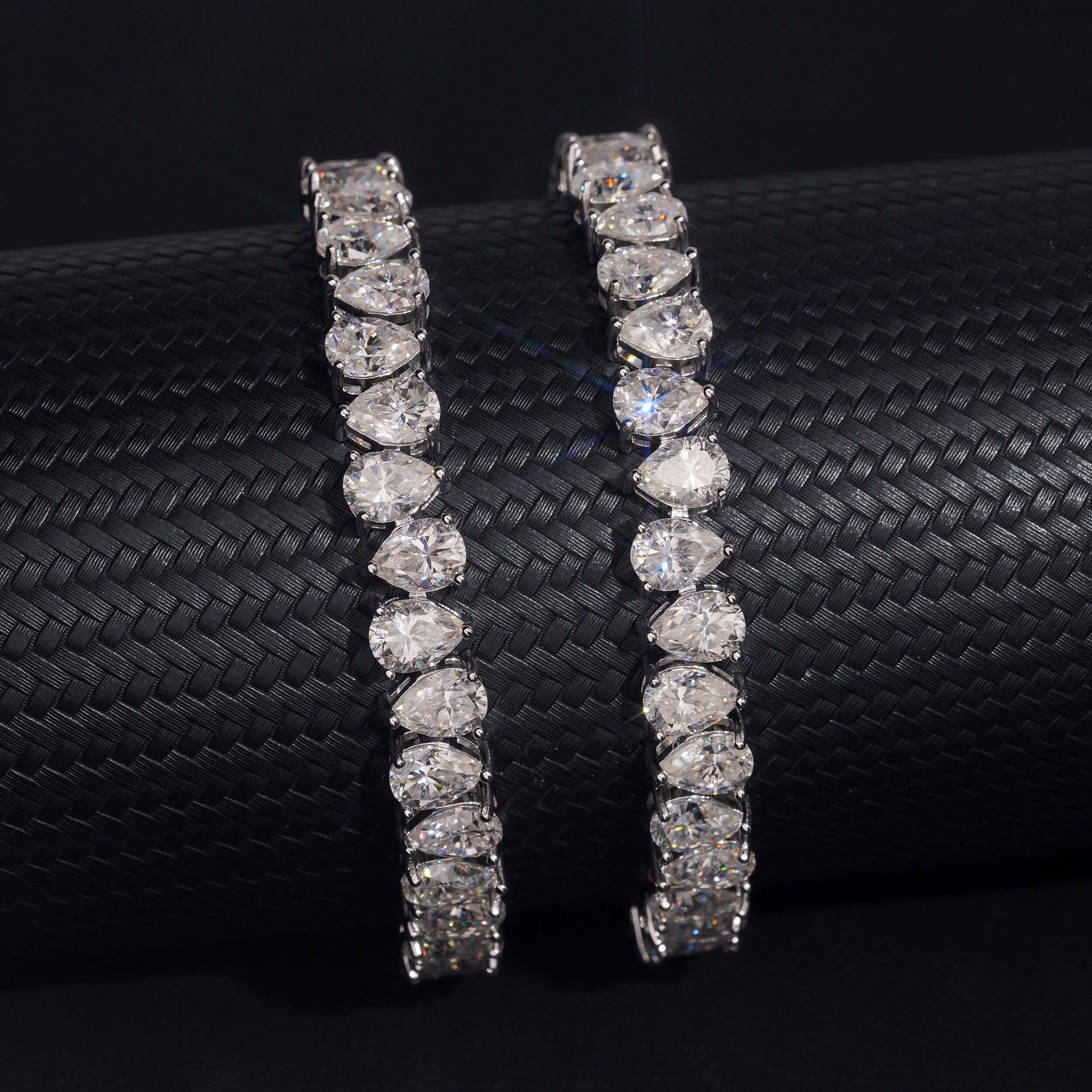 925 Silver 1CT Pear Cut VVS Moissanite Diamond Tennis Bracelet