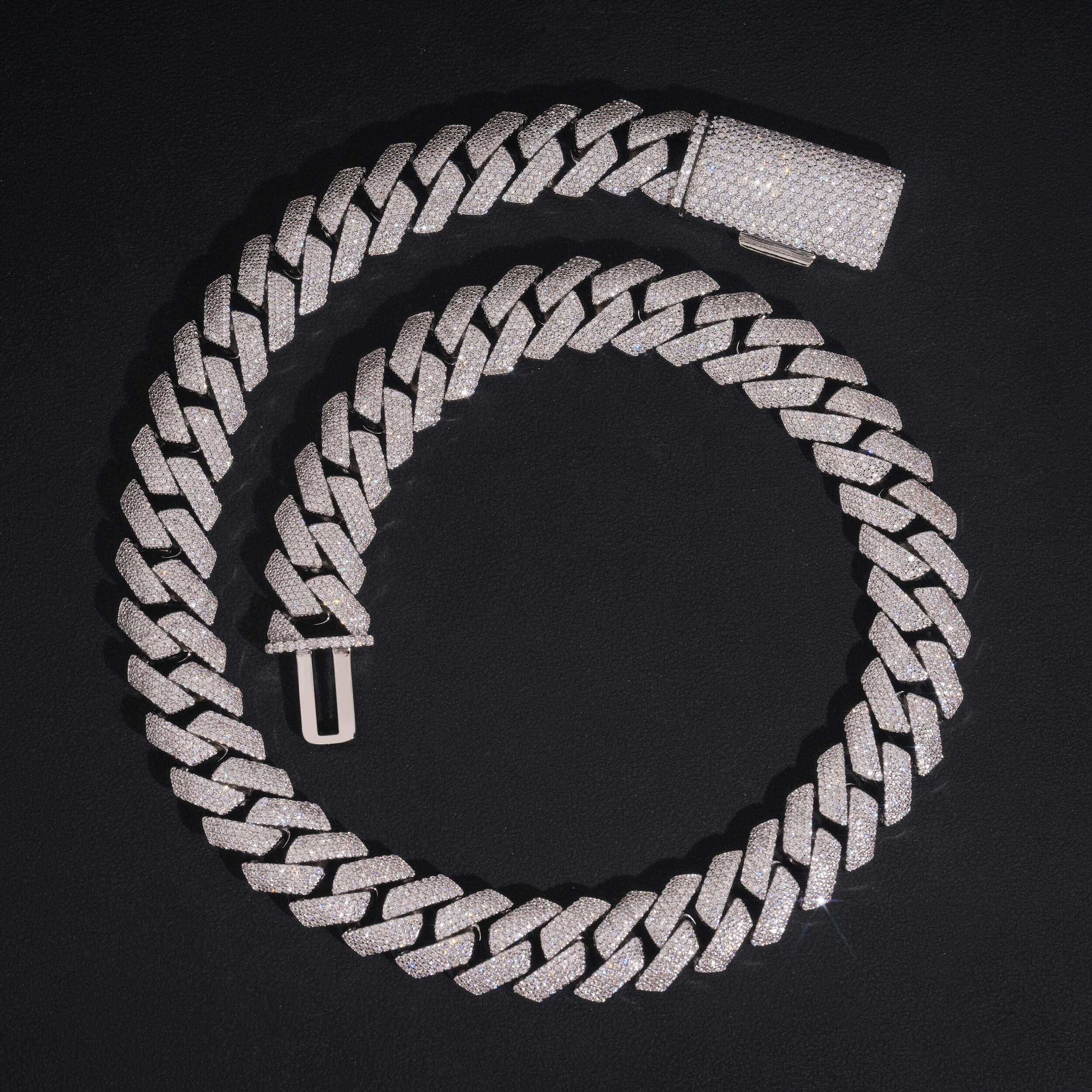 VVS CZ 15MM Prong Set Cuban Link Chain Necklace