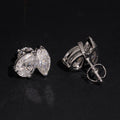 Two Stone Stud Earrings Moissanite Diamond For Men