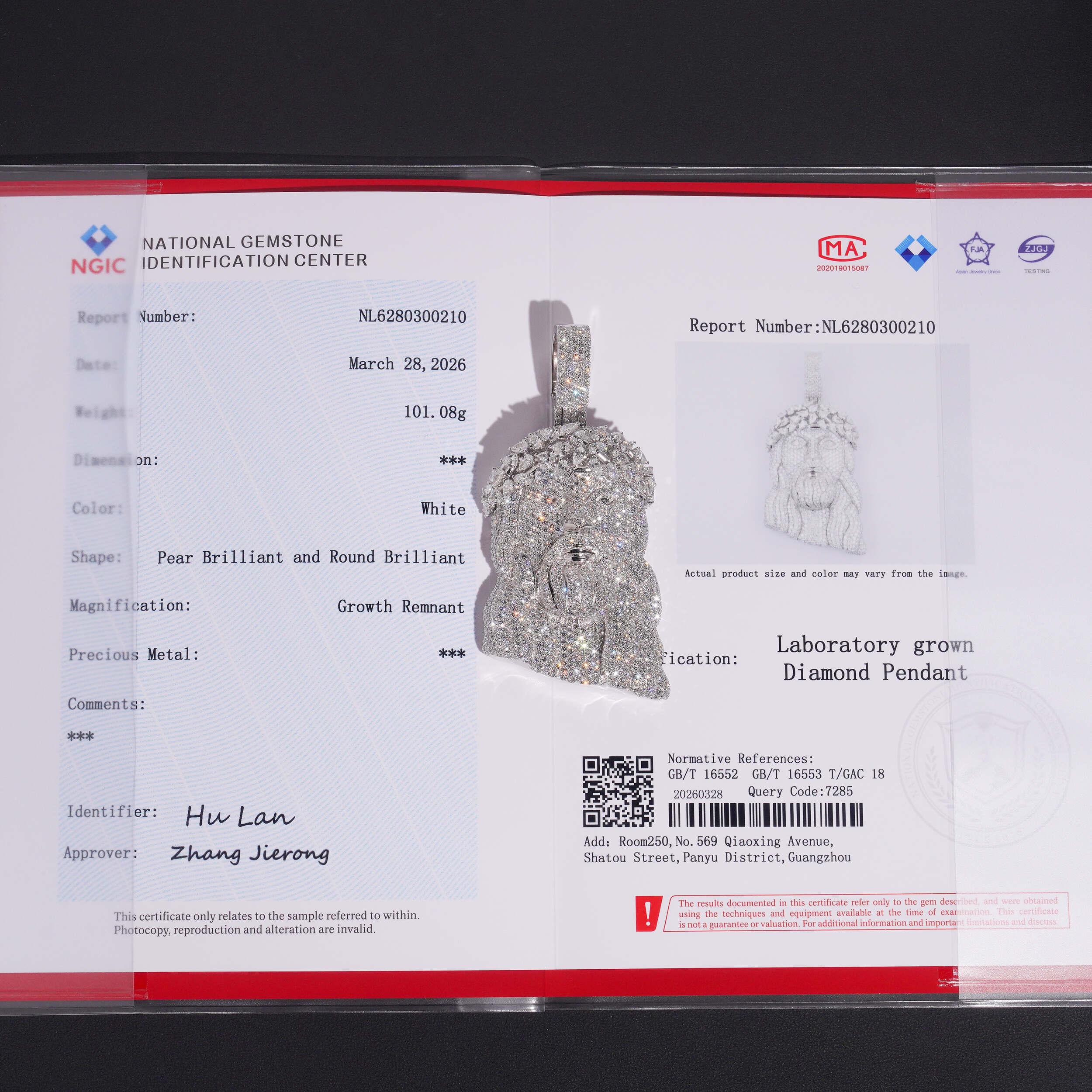 3Inch Tall VVS Lab Grown Diamond Jesus Pendant Solid Silver