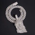 3Inch Tall VVS Lab Grown Diamond Jesus Pendant Solid Silver