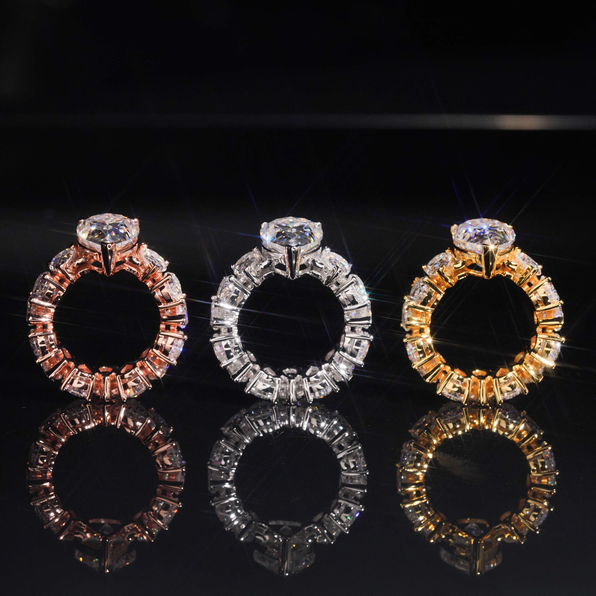 Large Carat Pear Cut Moissanite Diamond Ring