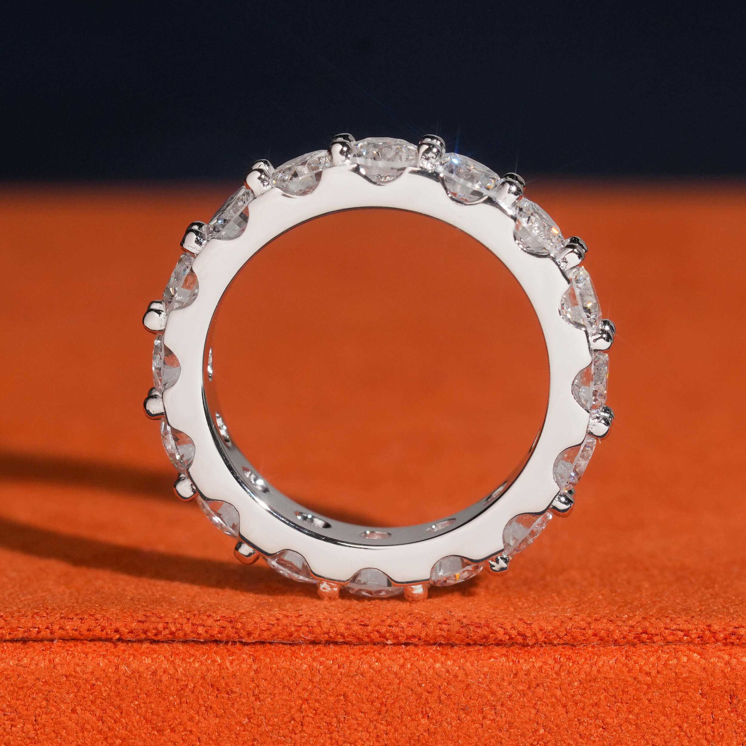 925 Sterling Silver Lab Grown Diamond 4MM Eternity Ring Band