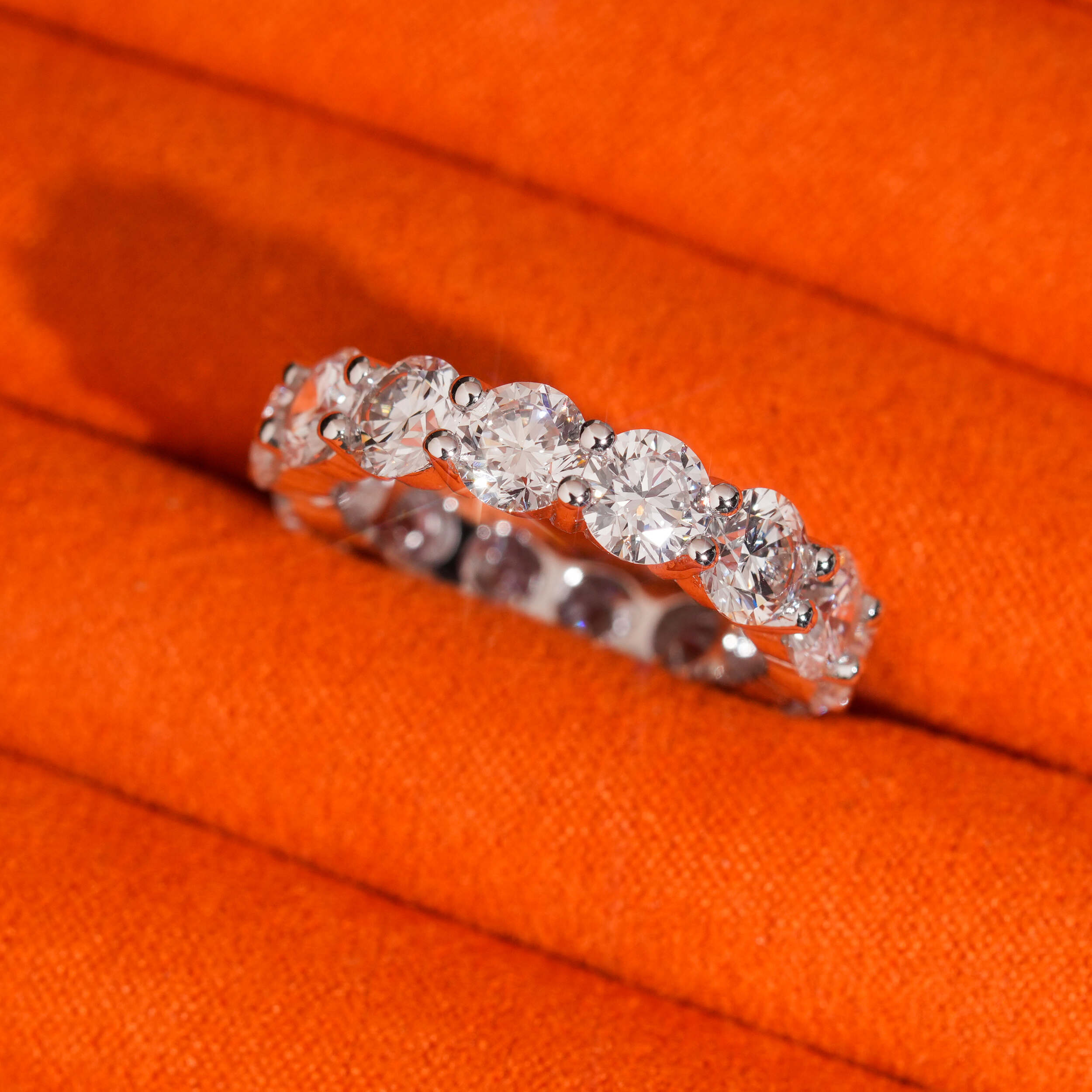 925 Sterling Silver Lab Grown Diamond 5MM Eternity Ring Band