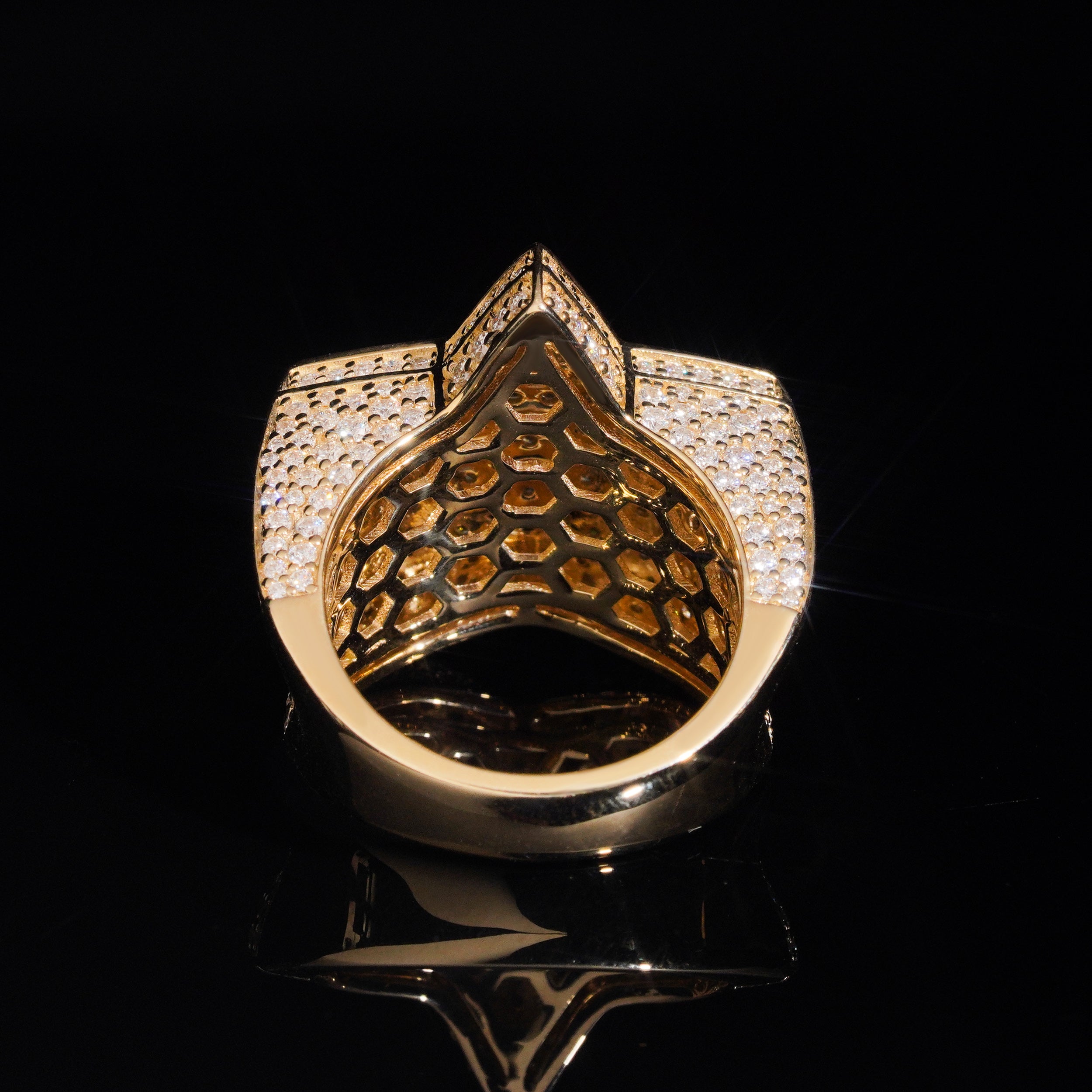 10K Yellow Gold VVS Lab Grown Diamond Star Ring