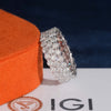 925 Sterling Silver vvs Lab Grown Diamond Eternity Ring Band Three Rows