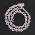 VVS Moissanite Diamond Iced Out 12MM Flower Link Infinity Chain Necklace
