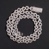 Solid Silver 8MM Moissanite Diamond Infinity Link Chain Necklace