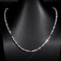 5MM Round Mix Emerald Moissanite Diamond Tennis Chain Necklace