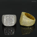 925 Sterling Silver Men's VVS Moissanite Diamond Ring Iced Out Hip Hop Jewelry