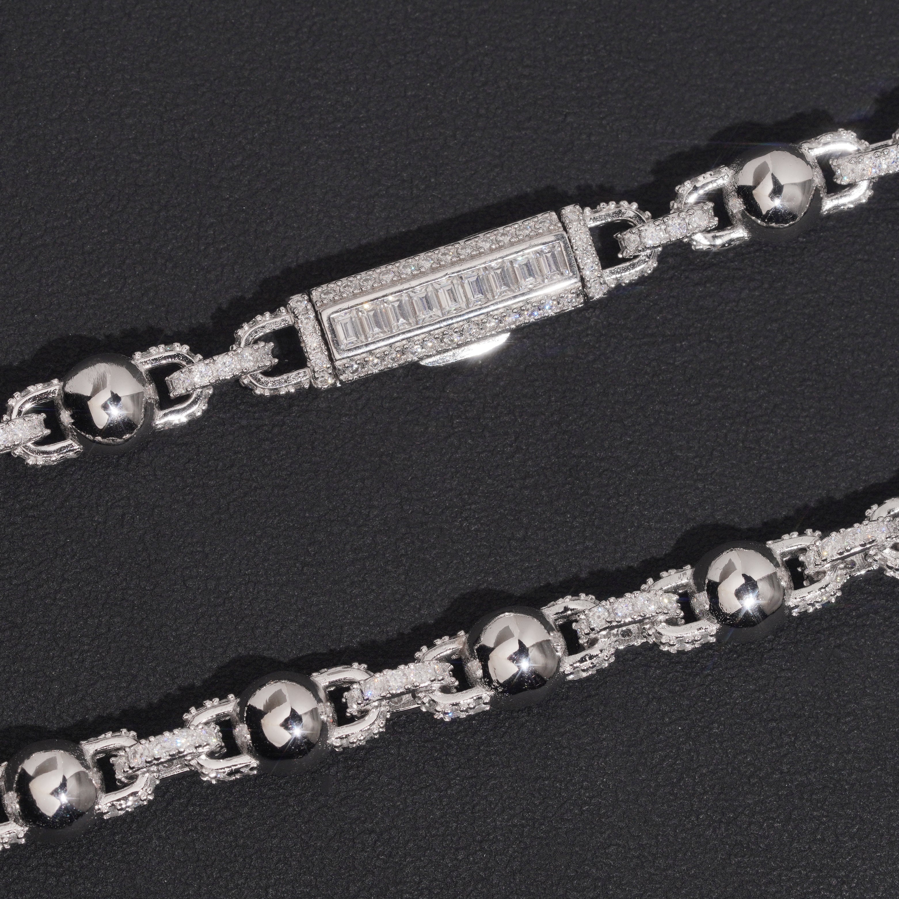 8MM Moissanite Diamond Rosary Ball Chain
