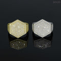 Solid Silver VVS Moissanite Diamond Ring Men's Iced Out Hip Hop Jewelry