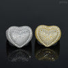 Men's Iced Out Heart-Shaped Ring VVS Moissanite 925 Silver Hip Hop Jewelry