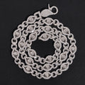 10MM Evil Eye Infinity Link Chain Necklace Moissanite Diamond
