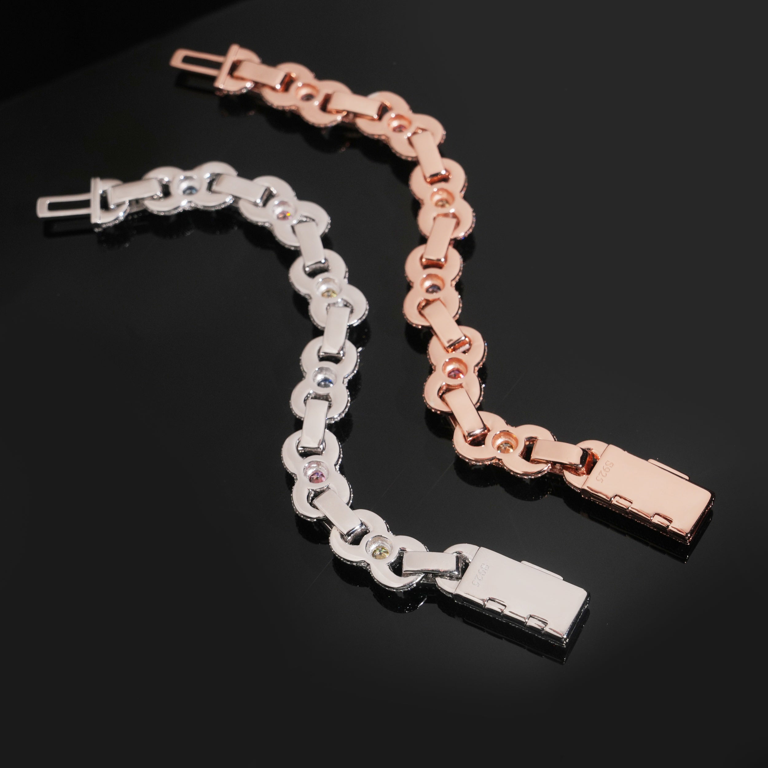 13MM Color Moissanite Infinity Link Bracelet For Men