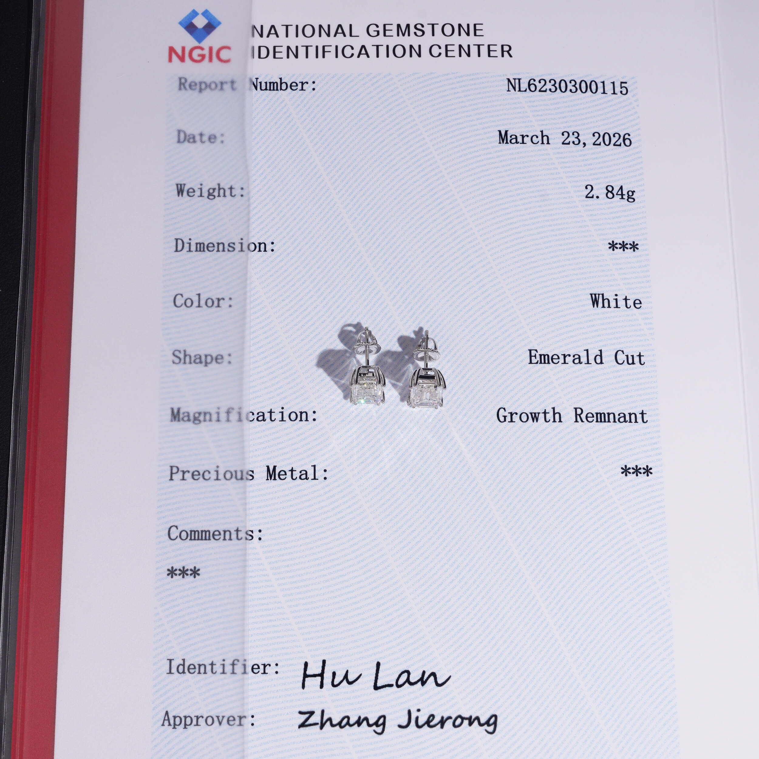 10K White Gold 3CT Emerald Cut VVS Lab Grown Diamond Studs