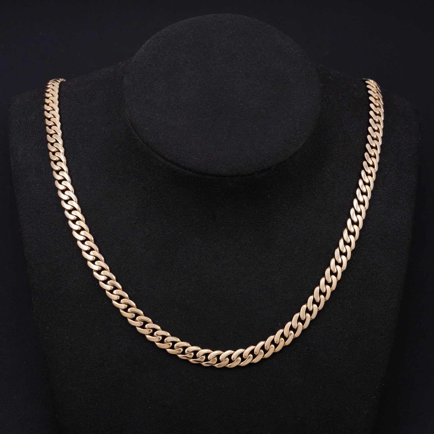 Plain Deisgn Basic Men Necklace 8MM 10K Real Gold Miami Cuban Link Chain Necklace