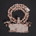 3.5Inch Width Rose Gold Baguette Cut Moissanite Diamond Name Pendant