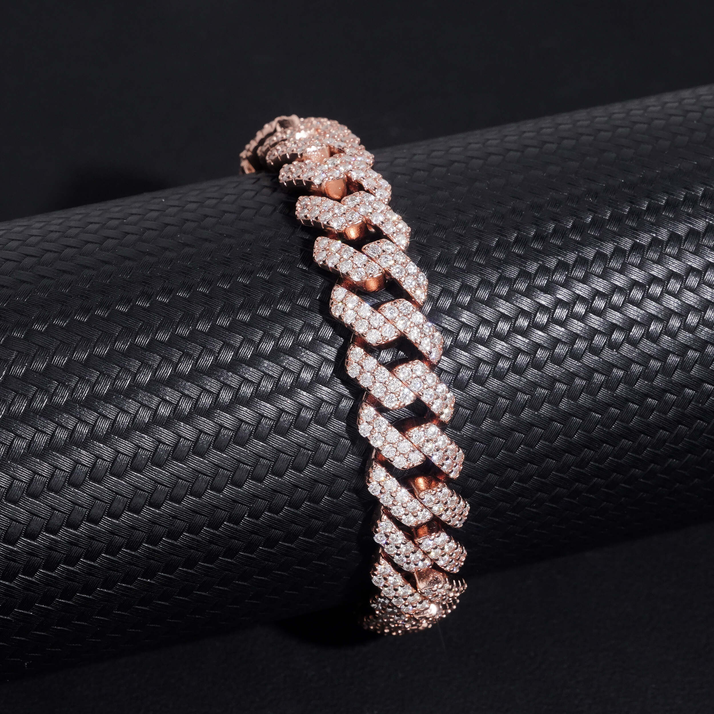 Sterling Silver Lab Diamond 10MM Cuban Link Bracelet With Name Clasp