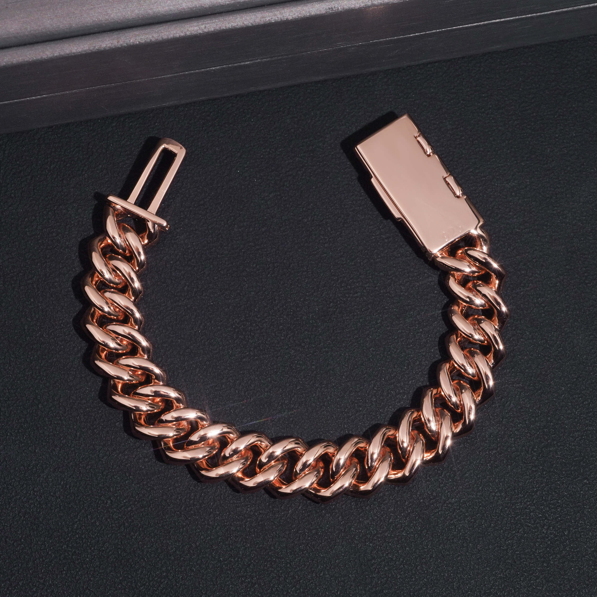 Sterling Silver Lab Diamond 10MM Cuban Link Bracelet With Name Clasp