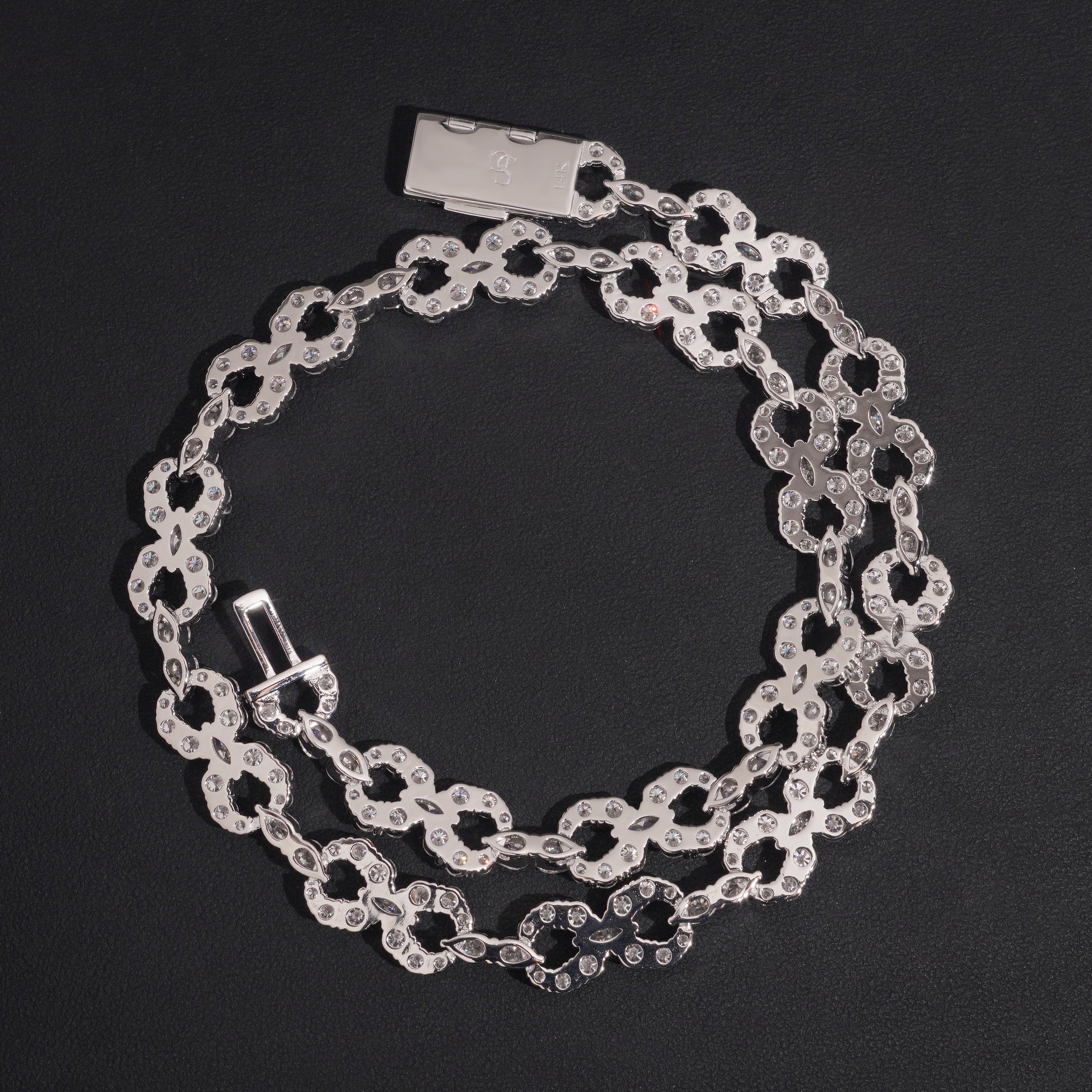 12MM Infinity Chain Necklace 925 Silver Moissanite Diamond