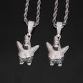 925 Sterling Silver Moissanite Diamond Patrick Star Pendant