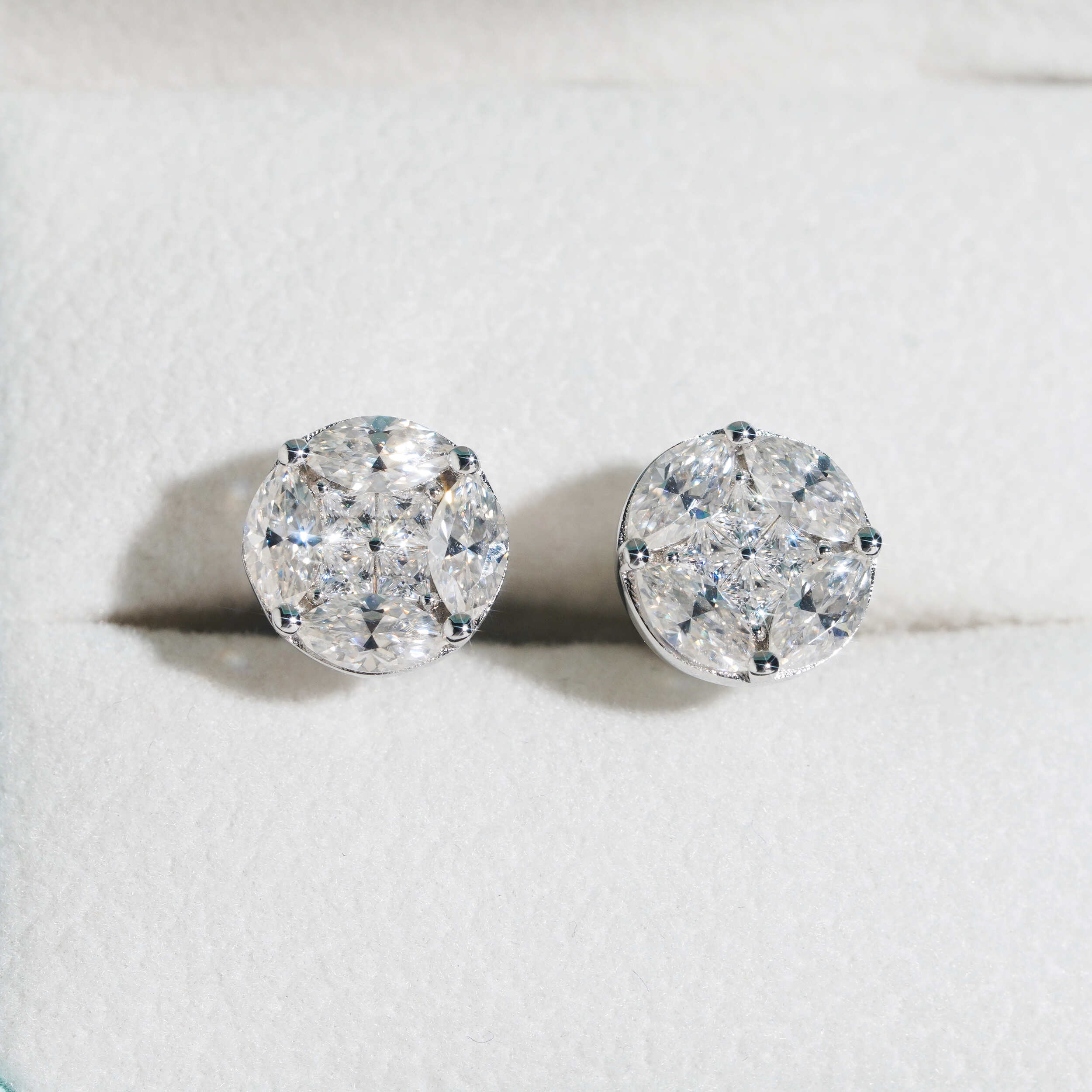 Hot Sell Sterling Silver 925 VVS Moissanite Fancy Cut Circle Earrings For Unisex