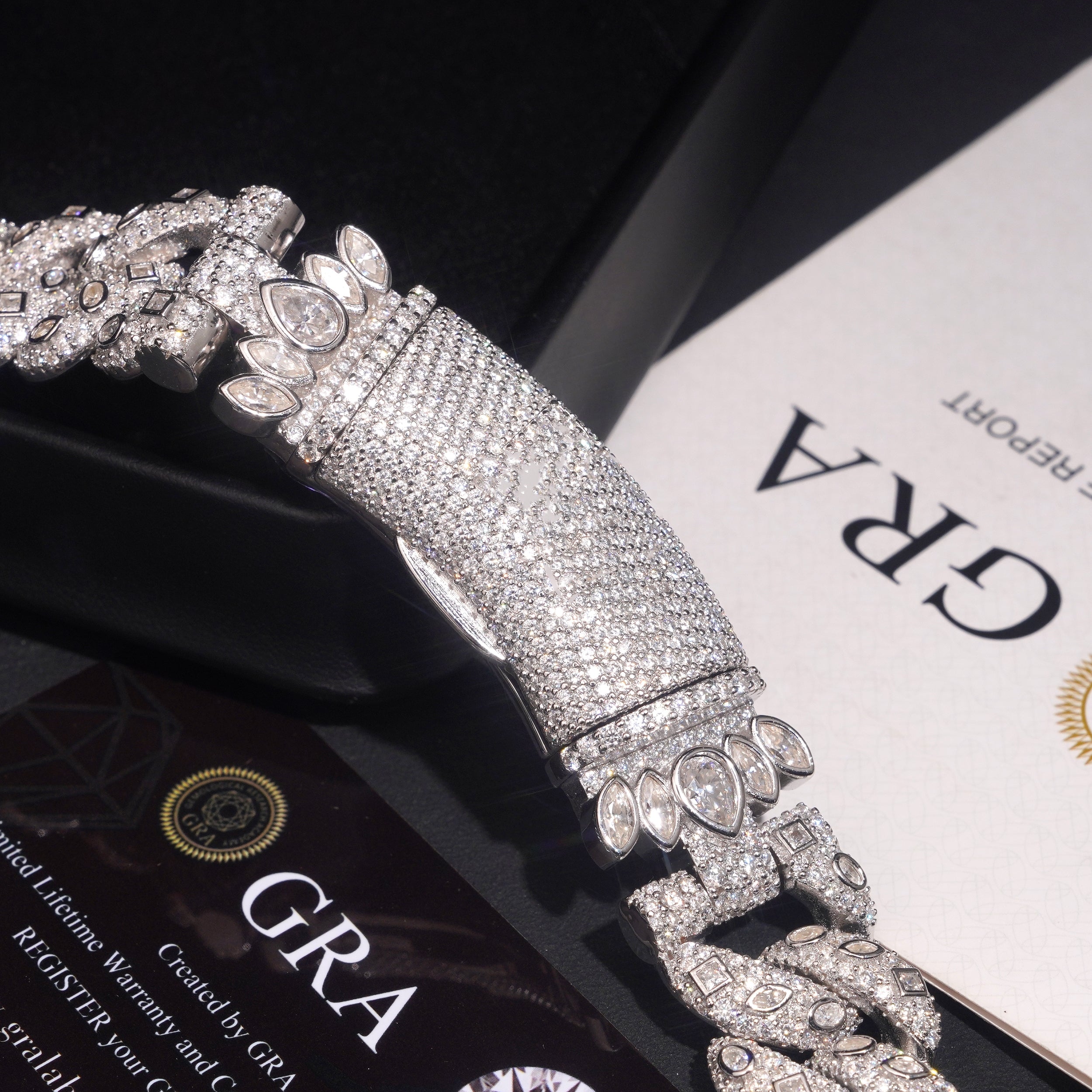New Arrival Fancy Cut Unique Design 20MM Moissanite Diamond Cuban Link Chain Necklace