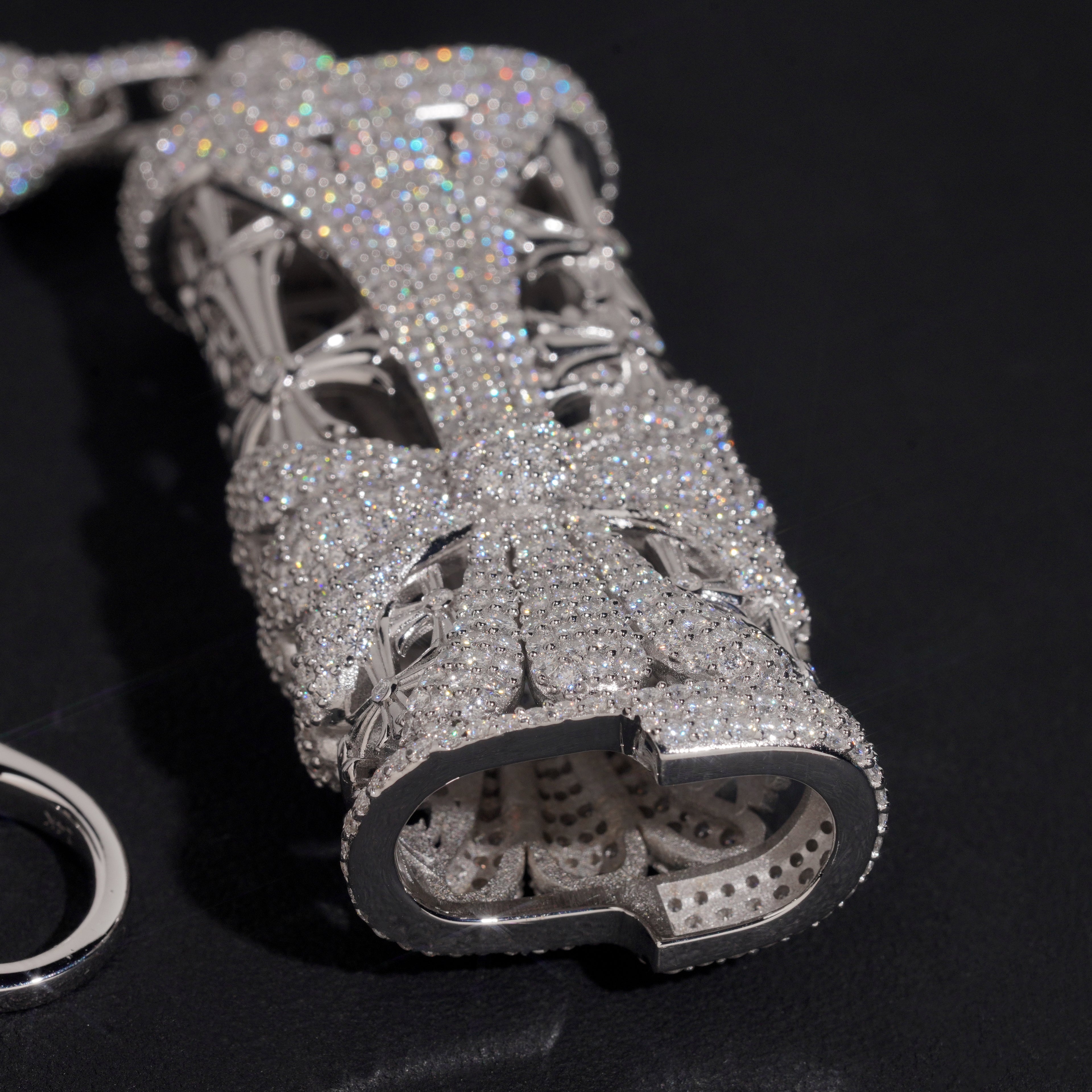 Iced Out Moissanite Diamond Sterling Silver Lighter Case