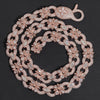 15MM Width Chrome Heart Style Infinity Link Chain Necklace Moissanite Diamond