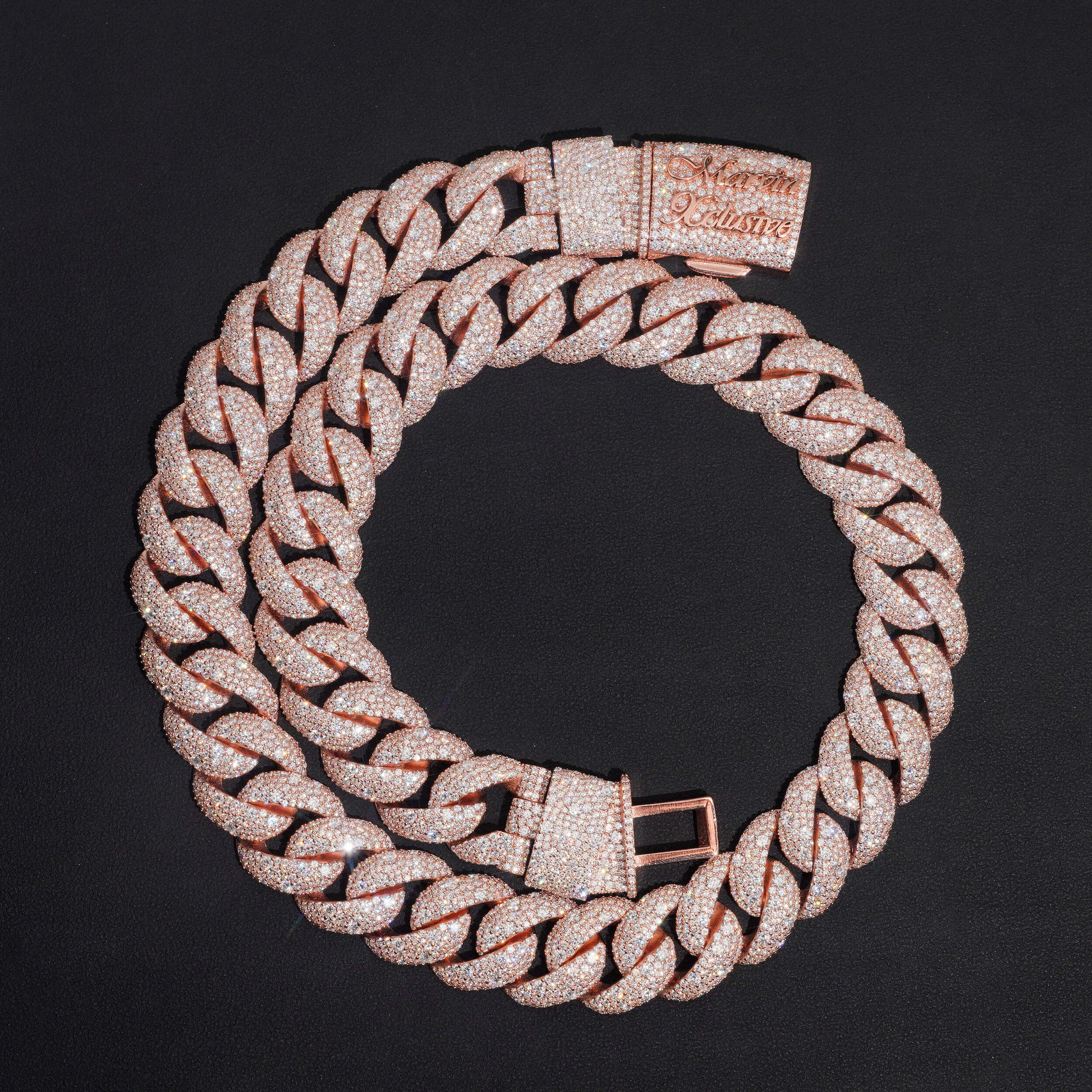 Custom Name Clasp 20MM Mosaic Setting Moissanite Diamond Cuban Necklace