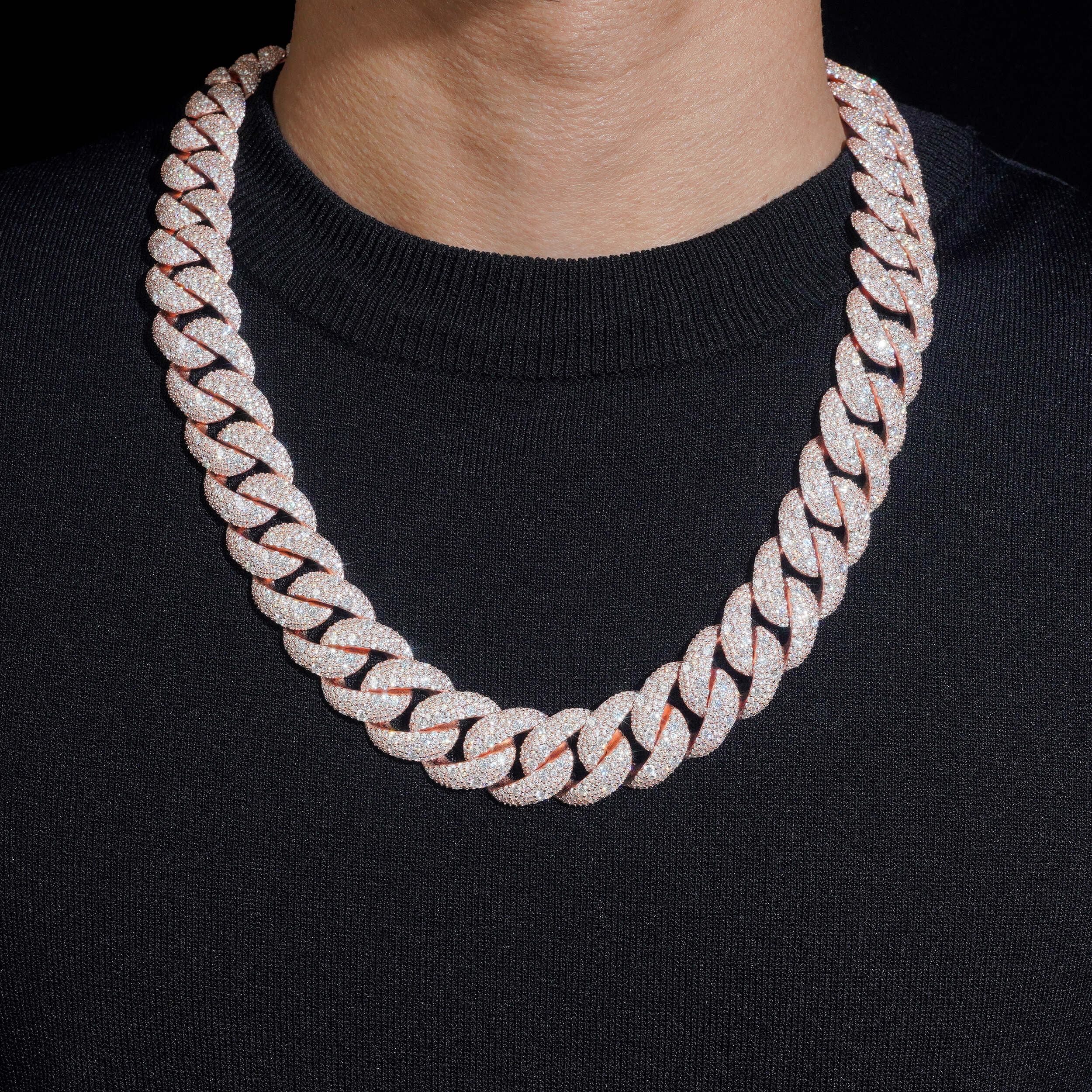 Custom Name Clasp 20MM Mosaic Setting Moissanite Diamond Cuban Necklace