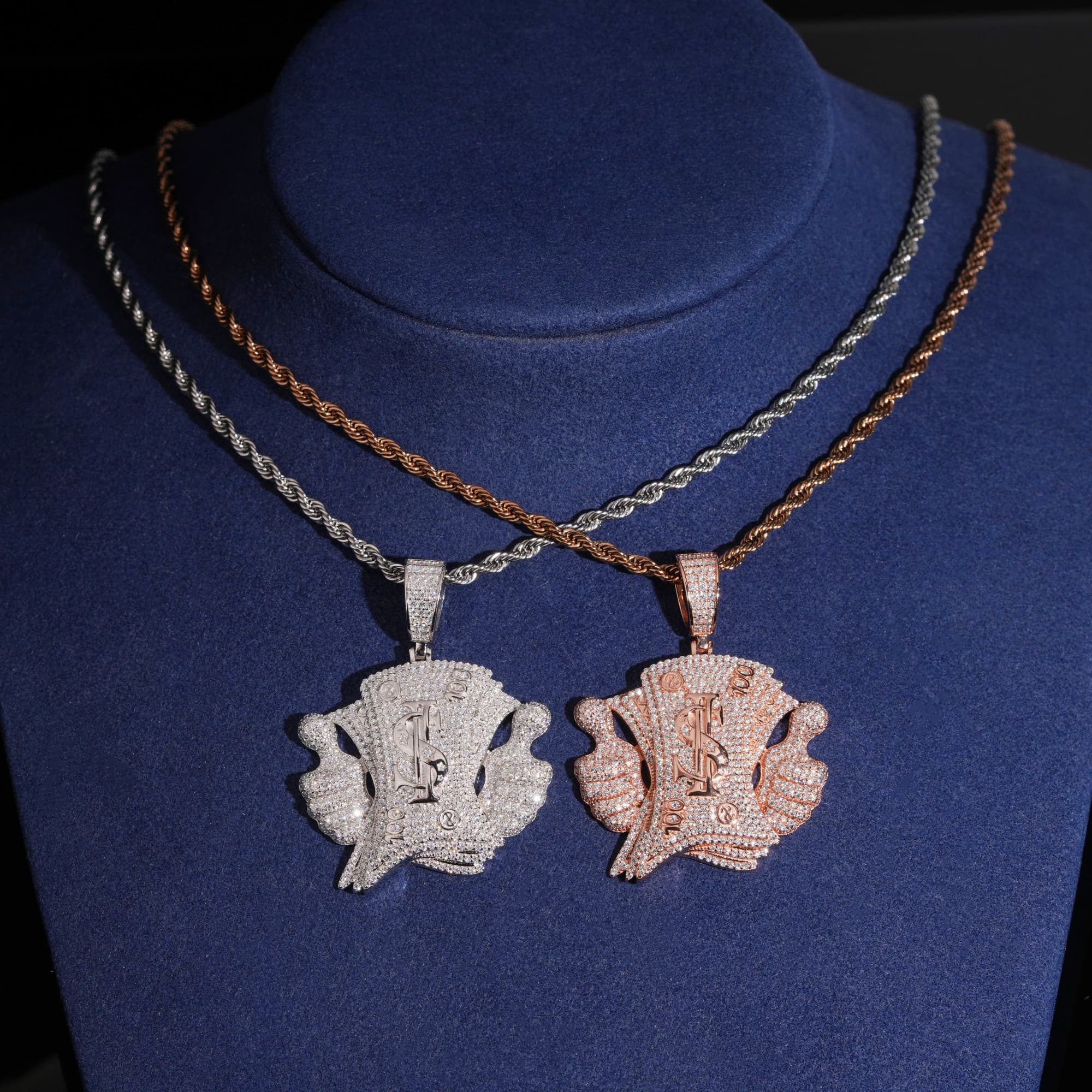 Moissanite Diamond Iced Out Hip Hop Dollar Bill Sign Pendant